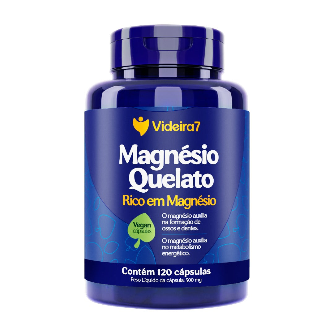 Magnésio Quelato 500mg - 60 Vegan Cápsulas - VIDEIRA7